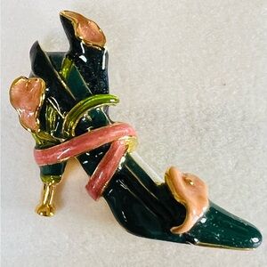 Stiletto shoe brooch Kenneth J Lane KJL Vintage